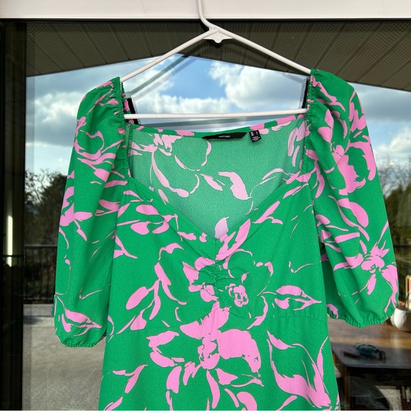 Vero moda size Large green floral dress - Picture 2 of 5
